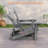 HDPE Glider Adirondack Chair, Wood-Like Glider Rocking Chair, 3-Position Adjustable Fire Pit Chair with Cup Holder for Lawn, Deck, & Poolside-1225843031