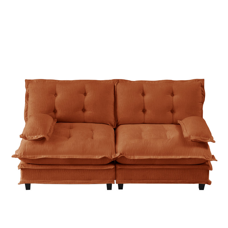 Canapé modulaire en chenille moderne modulaire en chenille, Chenille orange
