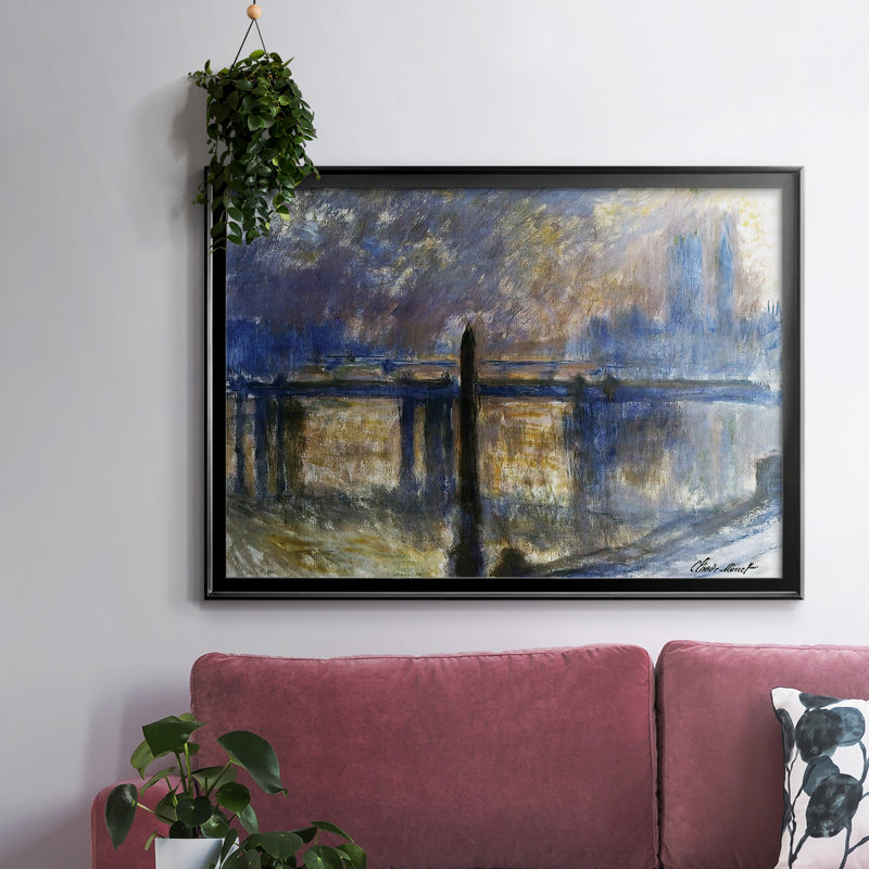 Charing Cross Bridge, Cleopatra's Needle, reproduction d'art sur toile, Noir, H 18 po x l 26 po x P 1,5 po