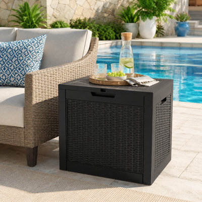 22 in. D x 17 in. W Water Resistant Lockable Deck Box with Seat