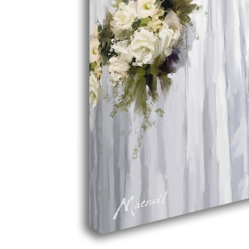 Bride and Groom Gallery-Wrapped Canvas Art in Gray and White