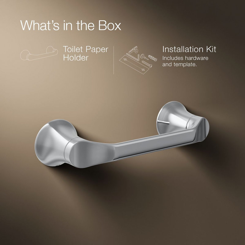 Simplice Pivoting Toilet Paper Holder, Polished Chrome