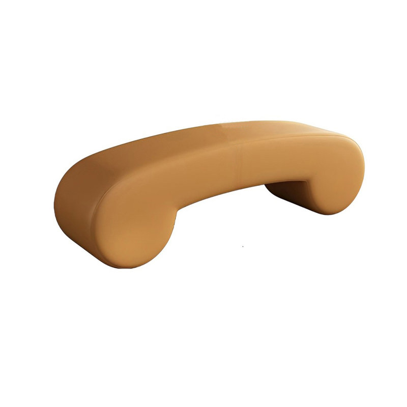 Banc rembourré en cuir Tierone Match, Orange
