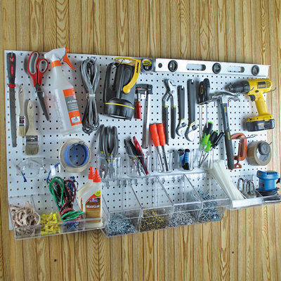 125-Piece Pegboard Organizer Kit (2 - 24"x24")
