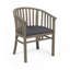 Fauteuil club d'extérieur en bois d'acacia avec coussins, chaise de salle à manger