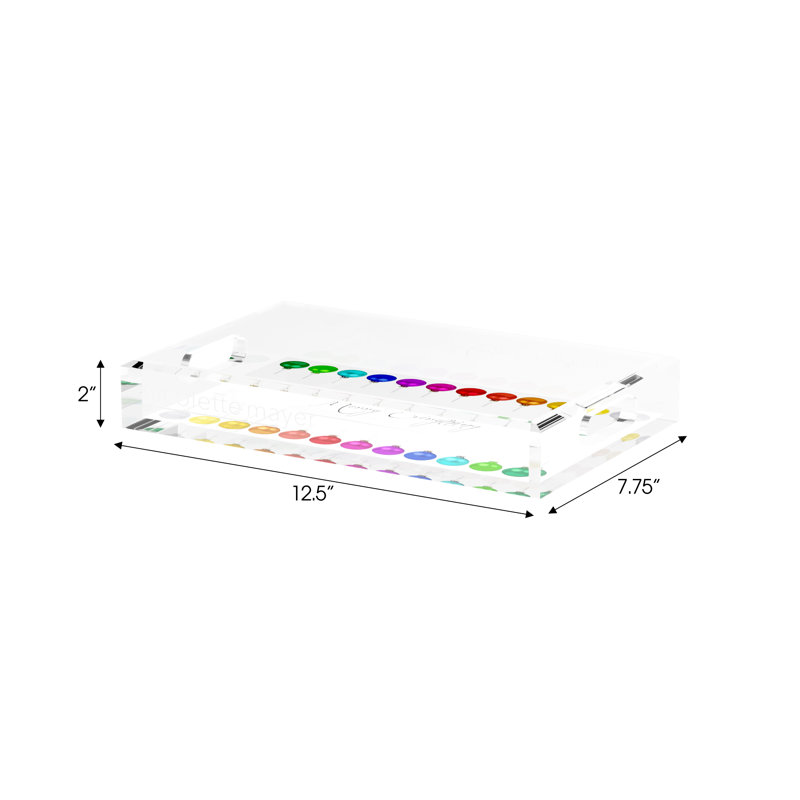 Acrylic Decorative Tray, 12.5"W x 7.75"D x 2"H