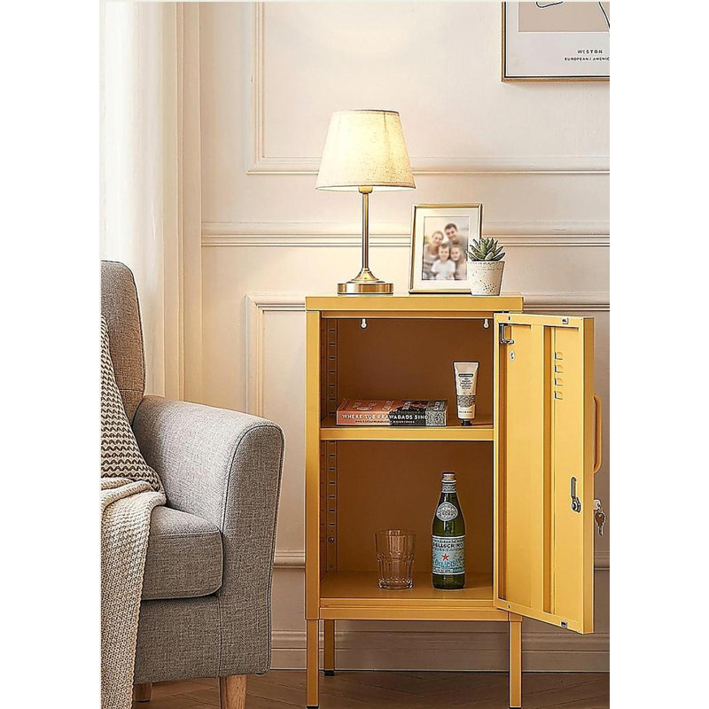 Armoire de rangement multifonctionnelle en métal, H 27,17 po x l 14,96 po x P 15,75 po, Yellow