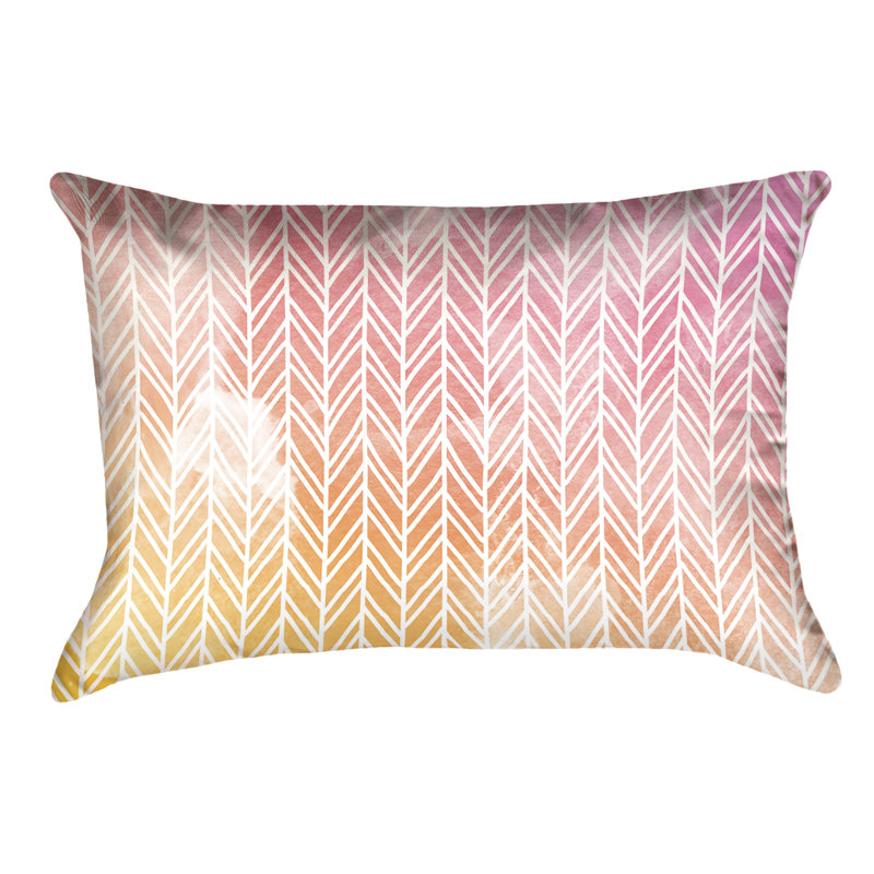 Coussin Katelyn Elizabeth, Polyester sergé, Rose / Jaune