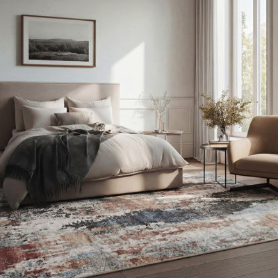 Destane Abstract Cotton Washable Area Rug
