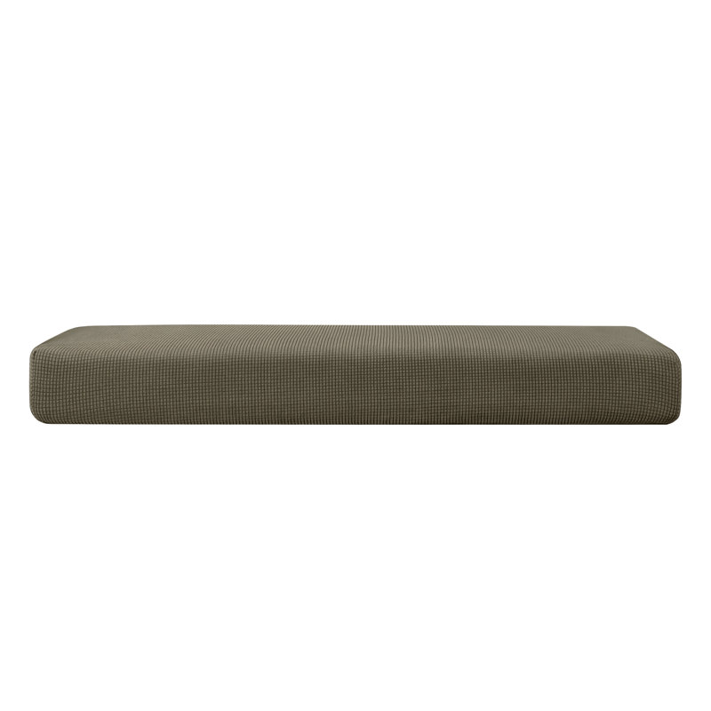 Housse pour canapé à coussins carrés texturés Jacquard Spandex, Vert olive