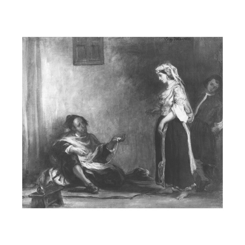 «The Arab Merchant» par Eugène Delacroix - Estampe numérique, H 16 po x l 20 po