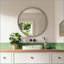 Miroir mural rond avec tablettes de rangement - armoire latérale en bois à 2 niveaux, miroir suspendu peu encombrant pour meuble-lavabo, chambre à coucher et entrée