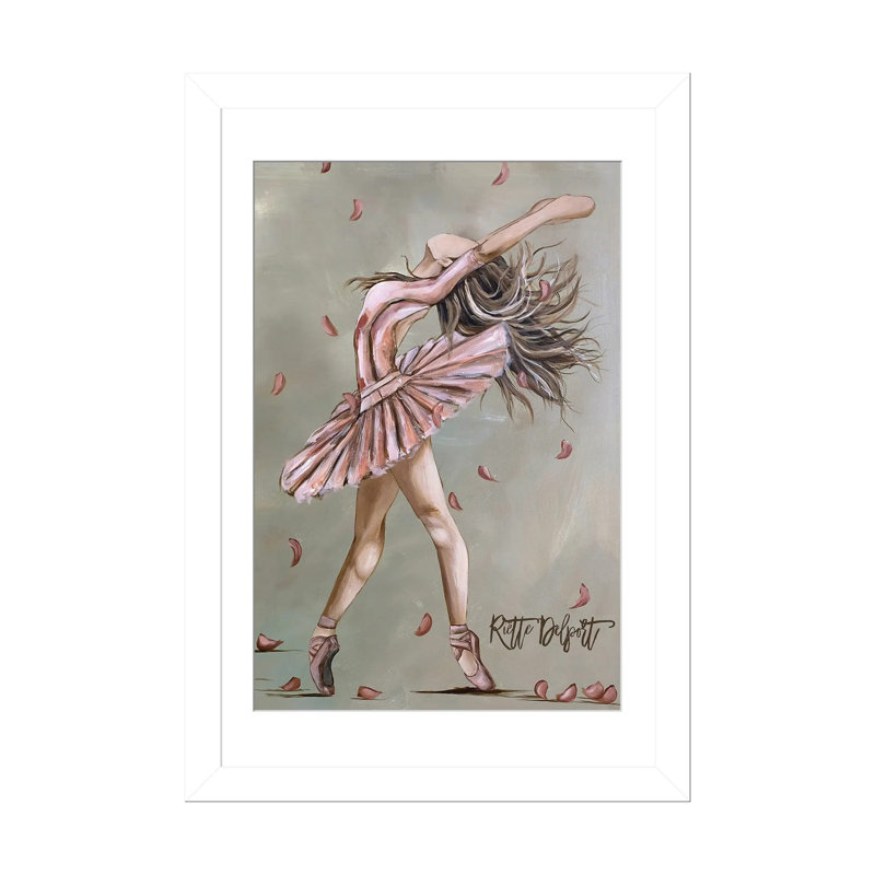 Ballerine dansante - RAZ319, Papier à cadre ouvert avec passe-partout, H 24 po x l 16 po, White