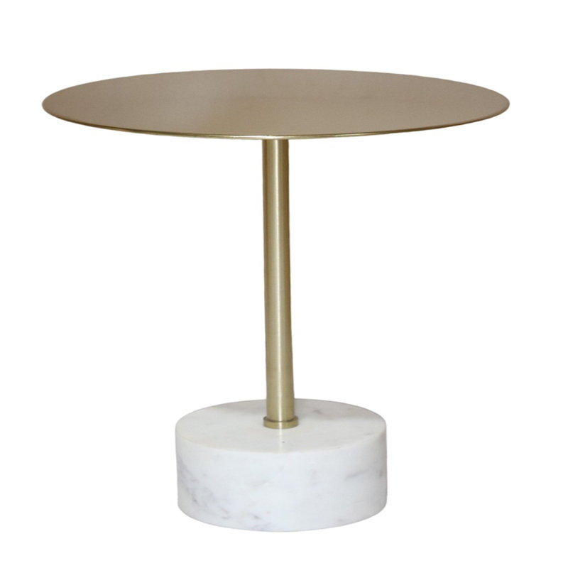 Table d'appoint Lynnett, blanc / or
