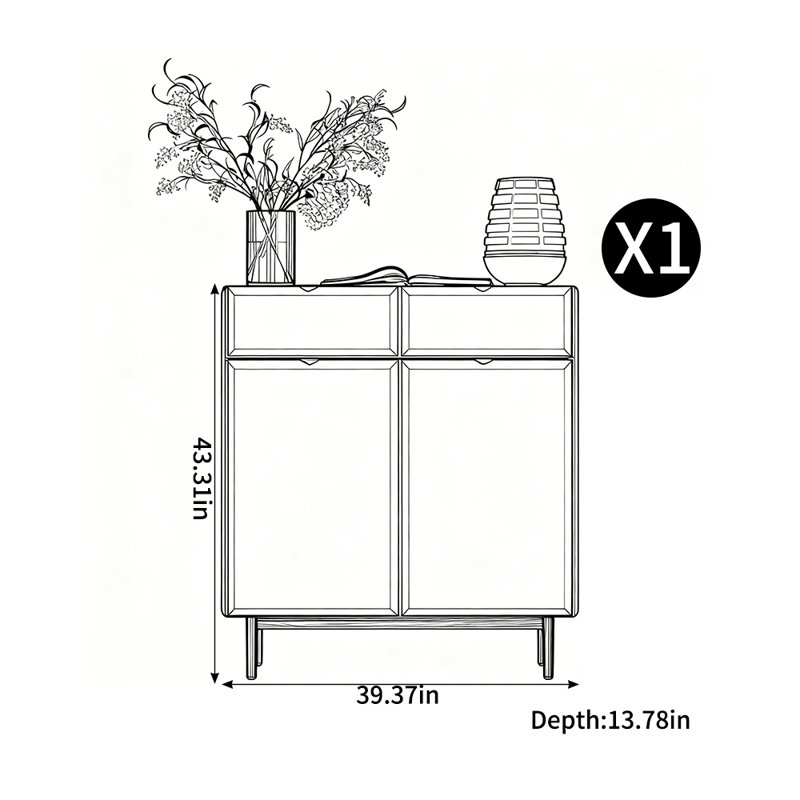 Armoire à chaussures haut de gamme de luxe de style italien