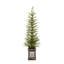 Ensemble de 2 pièces de Noël artificiel pré-éclairé 4 pi avec matériau en PE de haute qualité, ensemble facile à assembler, support en pot