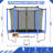 8 FT Steel Outdoor Trampoline Blue