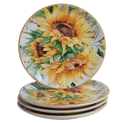 Certified International Sunflower Fields Set/4 Salad Plate