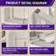 Cabine de douche d'angle semi-encadrée avec verre trempé de 6 mm, charnière pivotante à assistance de levage et porte réversible
