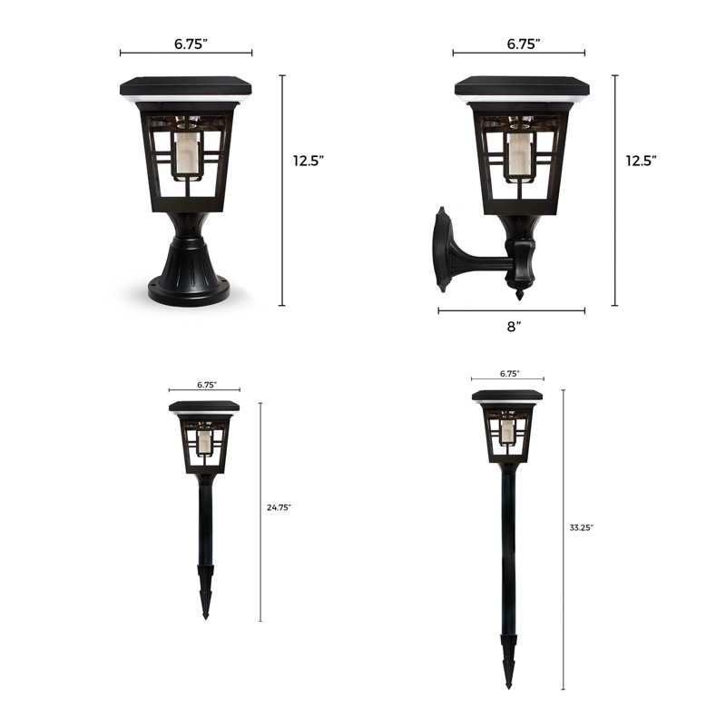 Matte Black Solar Powered Integrated LED Pathway Light