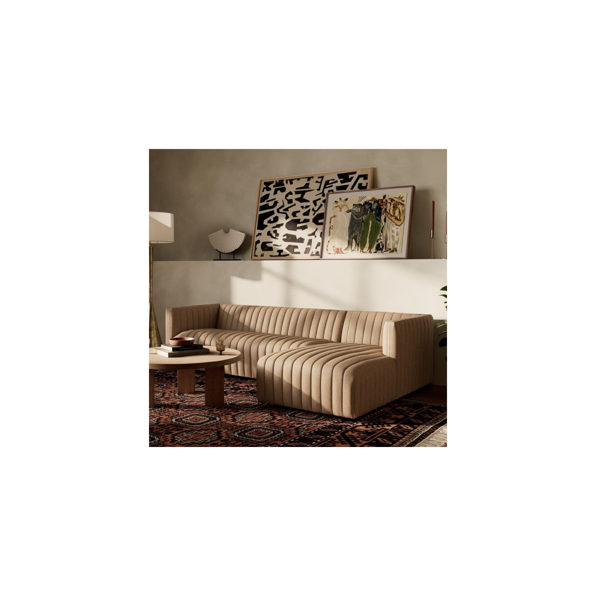 Brandt Upholstered Chaise L-Sectional, 26.5" H x 105" W x 64" D, Palermo Drift Top Grain Leather, Right Hand Facing