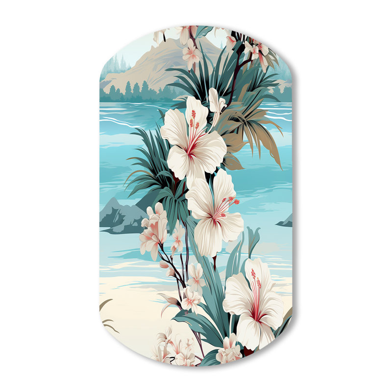 Motif tropical de bord de mer à motif tropical bord de mer, H 31 po x l 19 po