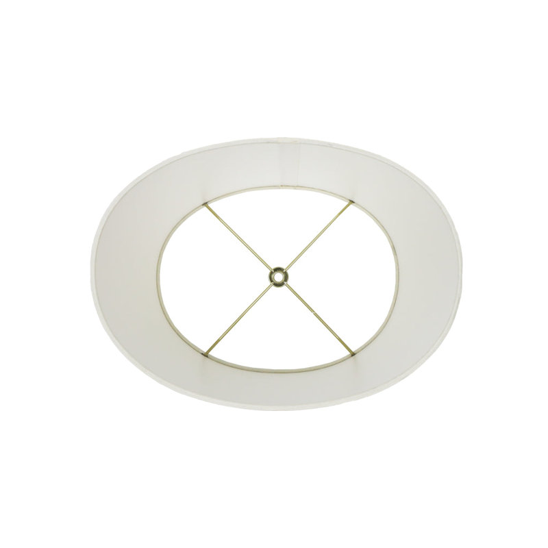 Hardback Linen Oval Lamp Shade (Spider), 9" H x 12" W x 8" D, Eggshell