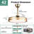 42 Inch Retractable Ceiling Fan With Lights, Modern Silent DC Motor 6 Speeds Chandelier Ceiling Fan For Bedroom-974630736-974630742