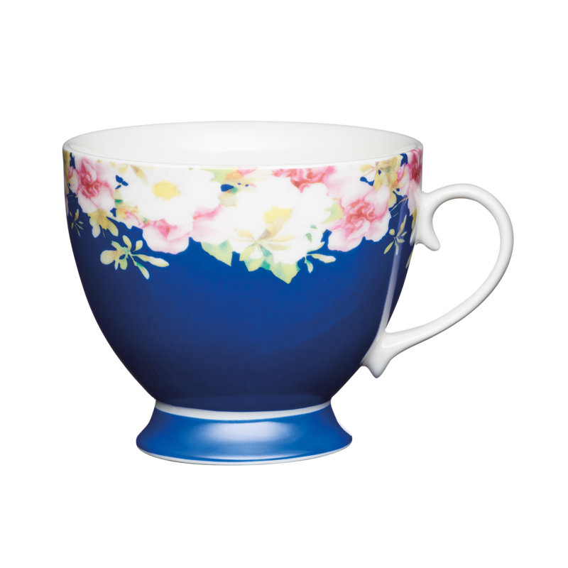Blue Floral Bone China Cup, 12