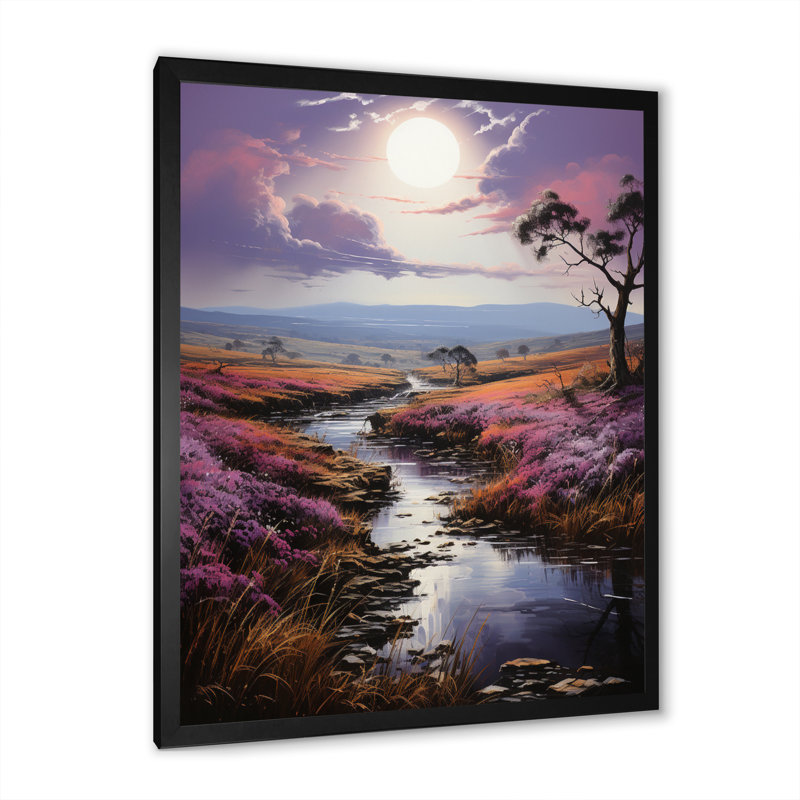 «England Dramatic Moorsengland Landscape», reproduction sur toile, Cadre photo noir, L 16 po x H 32 po