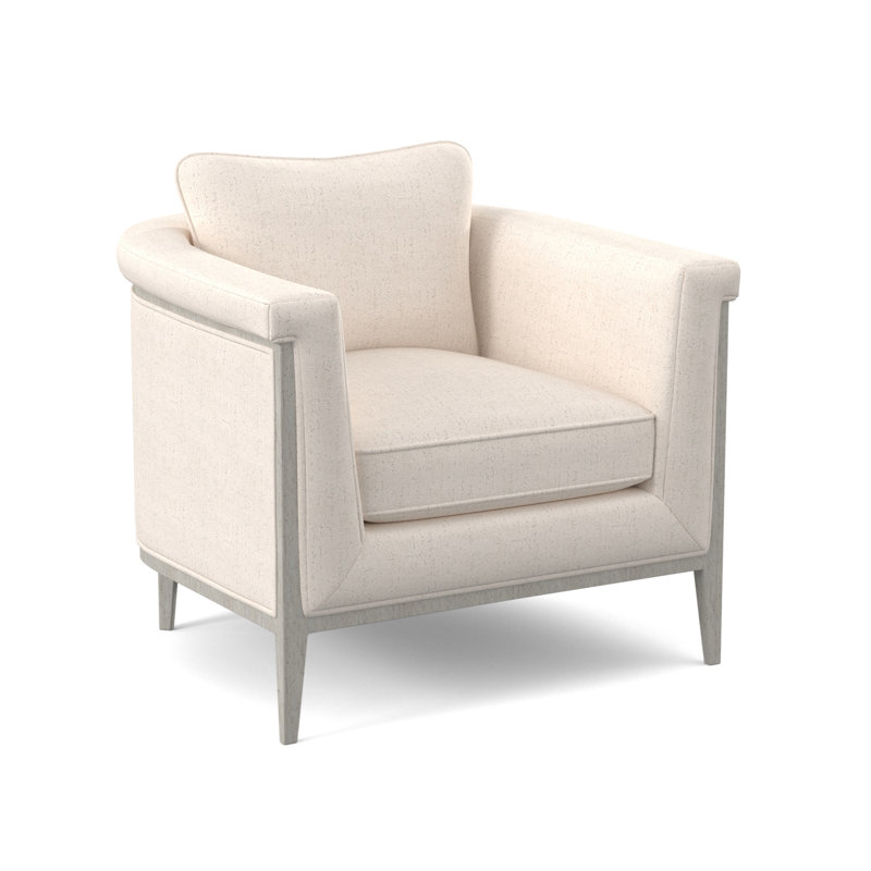 Chalice Upholstered Barrel Chair, Venice Ivory, Bisque