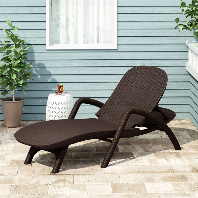 Chaise longue inclinable 76,5 po, 1, Marron foncé