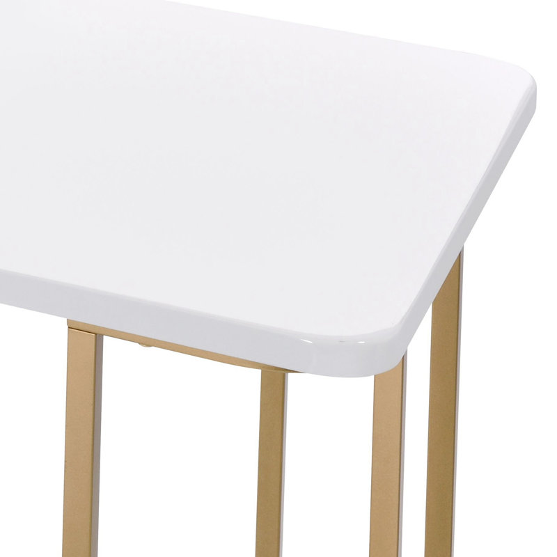 Estie White & Gold Finish Writing Desk