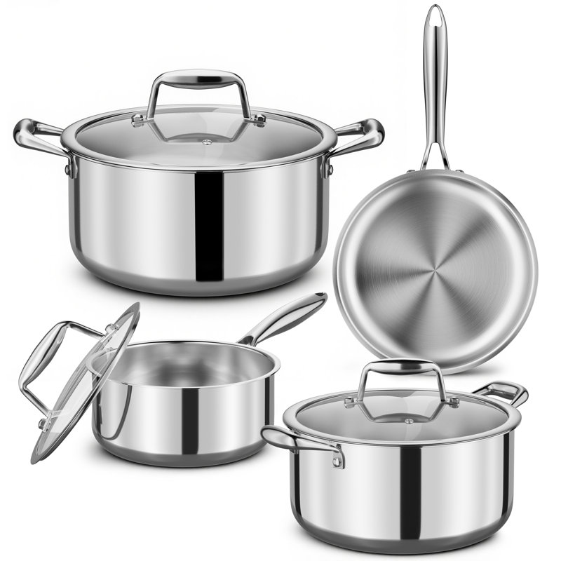 Caannasweis 7 Pieces Stainless Steel Cookware Sets