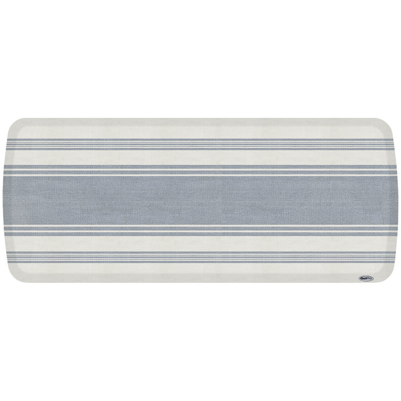 GelPro Elite French Bistro Stripe Collection Striped Water Resistant Anti-Fatigue Non-Skid Kitchen Mat, Blue