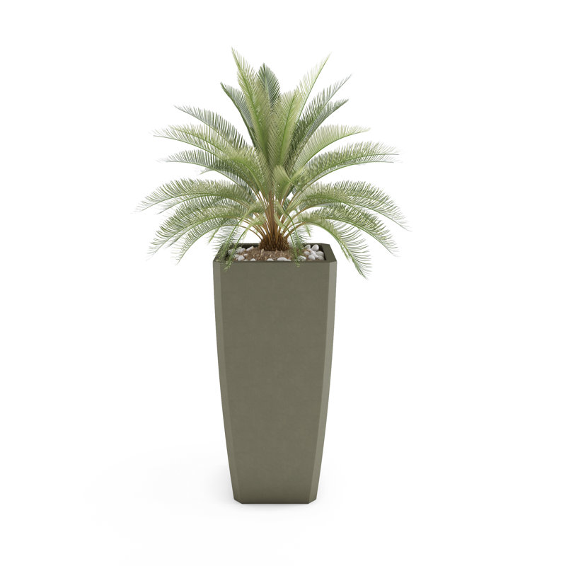 Quartet Concrete Planter, French Gray, 42" H x 18" W x 18" D