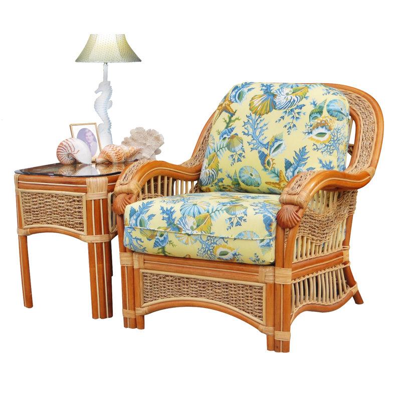 Fauteuil en polyester de 35 po de largeur Mccullers, Crème au beurre fresco