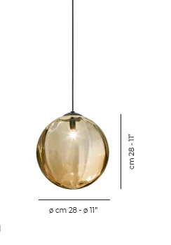 Puppet 1 - Light Pendant, Matte Black, 90" H x 11" W x 11" D, Amber Transparent