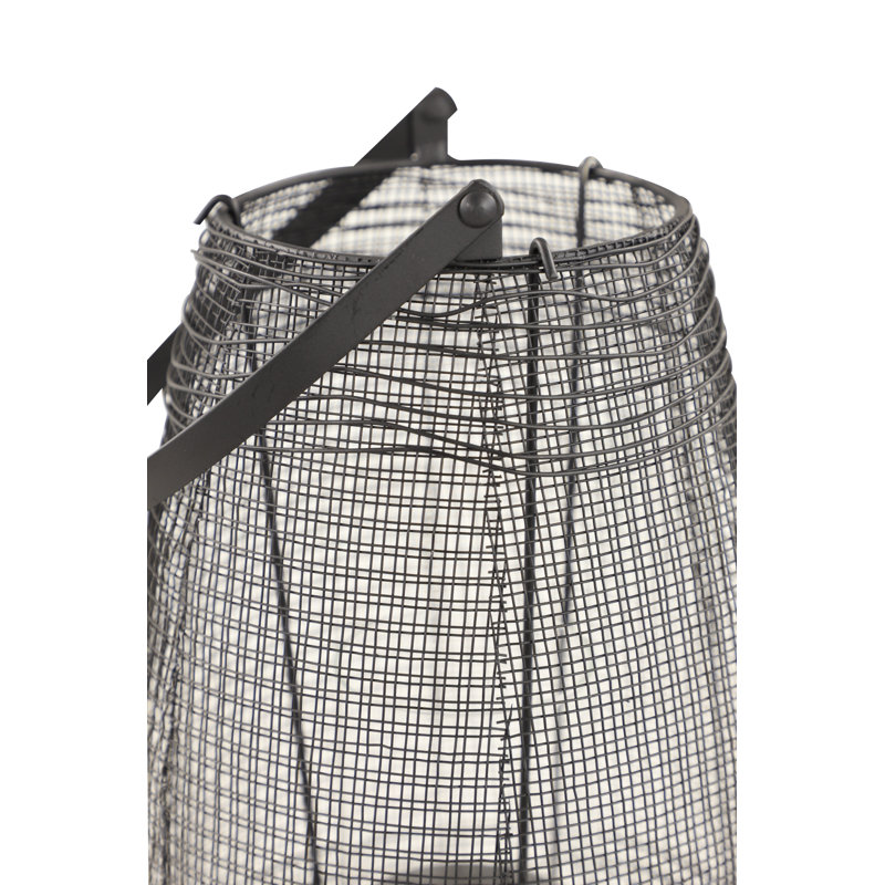 Lanterne de table en métal, H 13 po x l 8 po x P 8 po, Noir