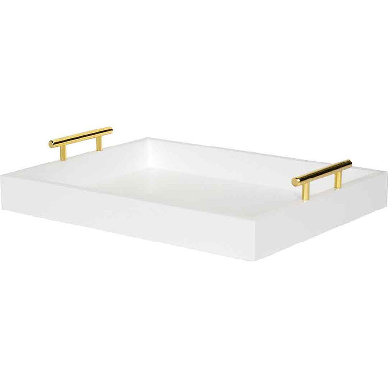 Norvan Tray, White/Gold