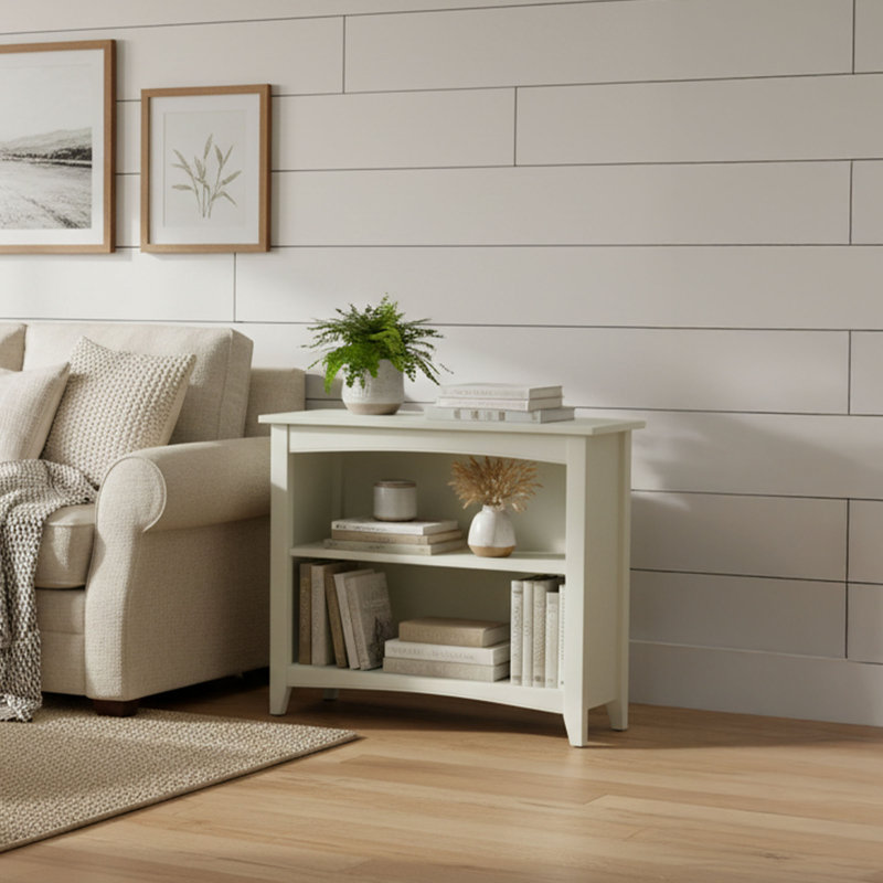Bibliothèque de style chalet à 2 tablettes L 14 po x l 36 po x H 30 po Alaterre Furniture, Ivory