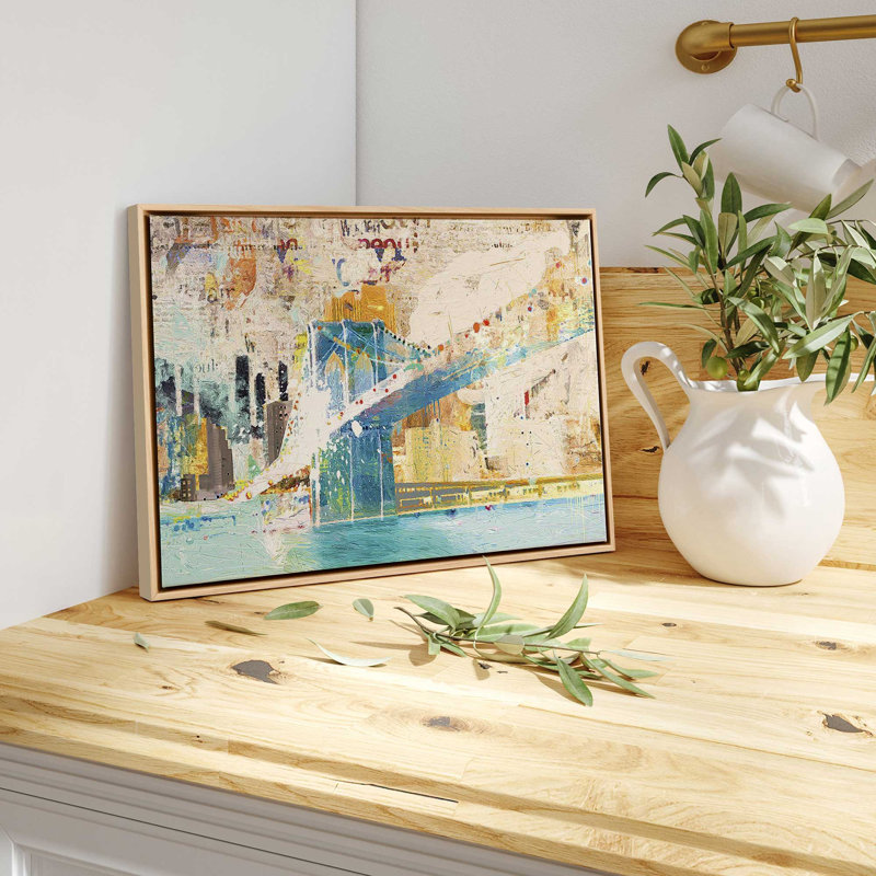 «Big Apple Sunrise Parade» sur toile par Porter Hastings, Cadre américain en érable flottant, No