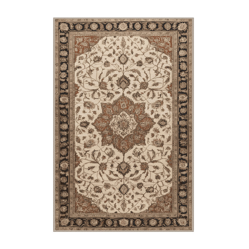 Machine Washable Persian Beige Area Rug, Rectangle 2' x 3'