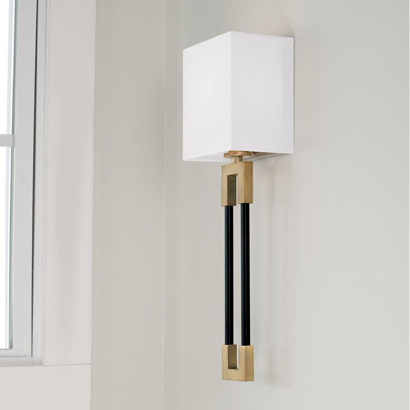 Flush Mounted Sconce, Aged Brass/Black
