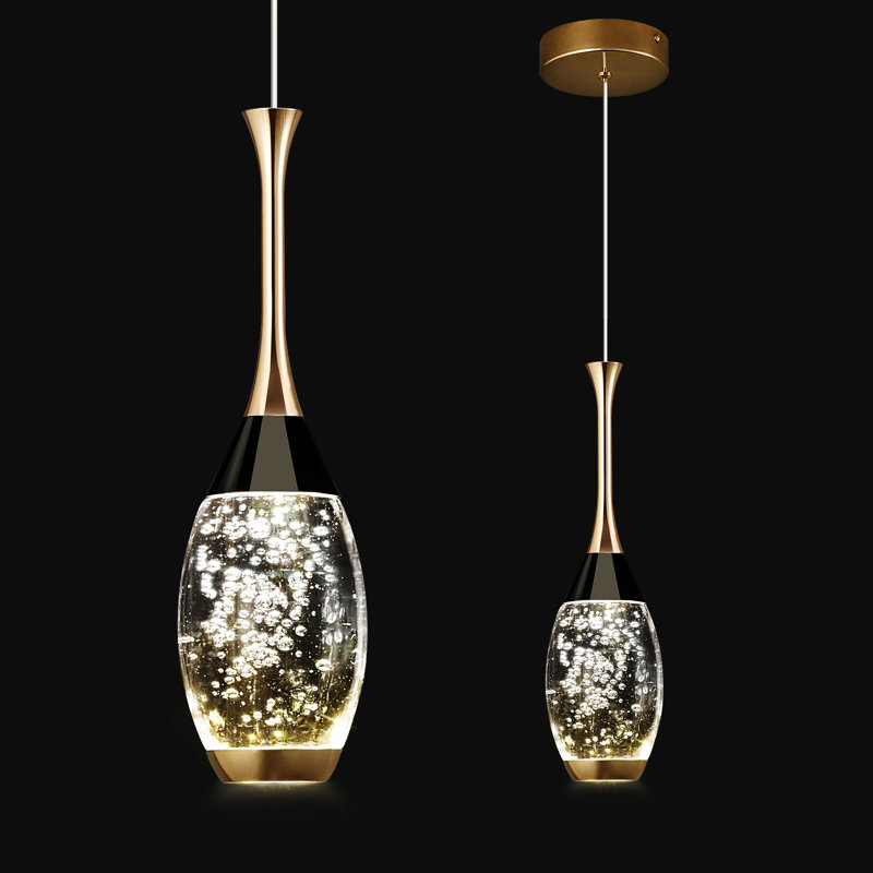 Luminaire suspendu moderne en cristal Illona, Une lumière