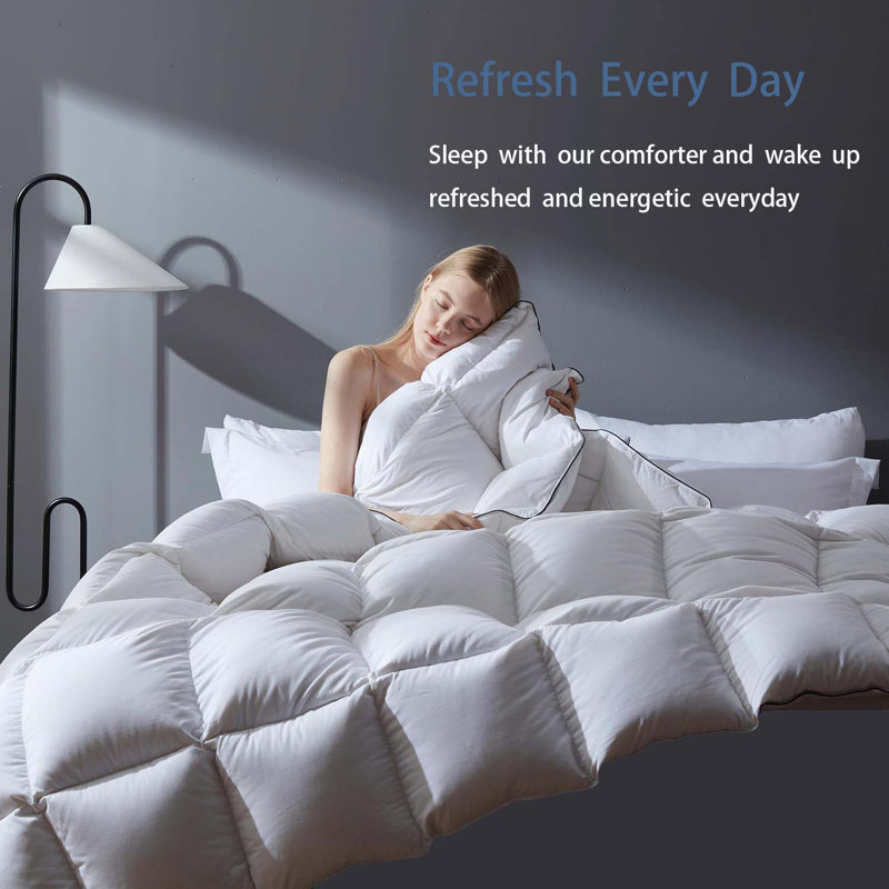 Housse de couette en duvet d'oie 100% coton biologique toutes saisons, Simple