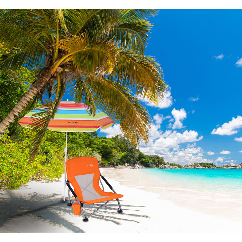 Chaise de plage pliante Stephanic, Orange