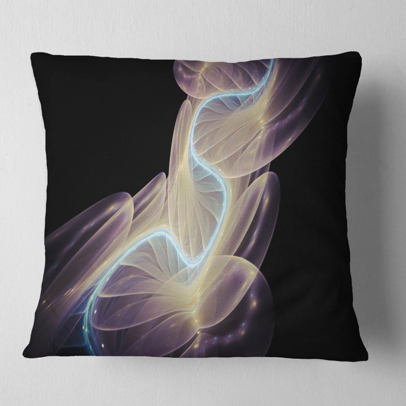 Coussin abstrait à motif abstrait fractal, 16 po x 16 po, Coussin décoratif
