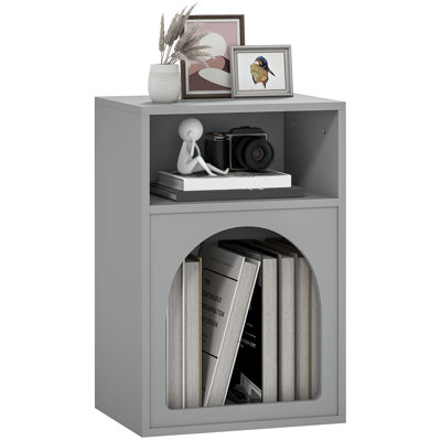 HOMCOM Bedside Table Bedside Cabinet 2 Open Compartments