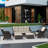 Brown 5-Pieces Outdoor Patio Conversation Sectional Seating Set with Beige Cushions and Ottoman-1391852842